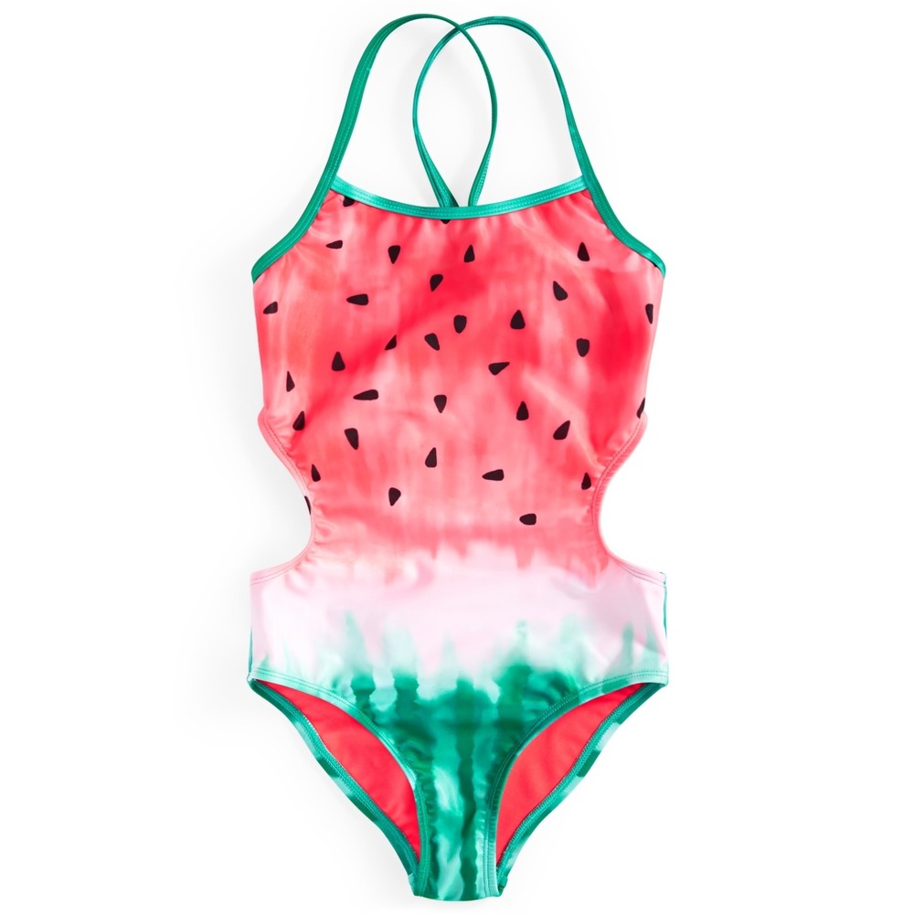 Breaking Waves Big Girls One-Piece Watermelon‎ Swimsuit - Size 16